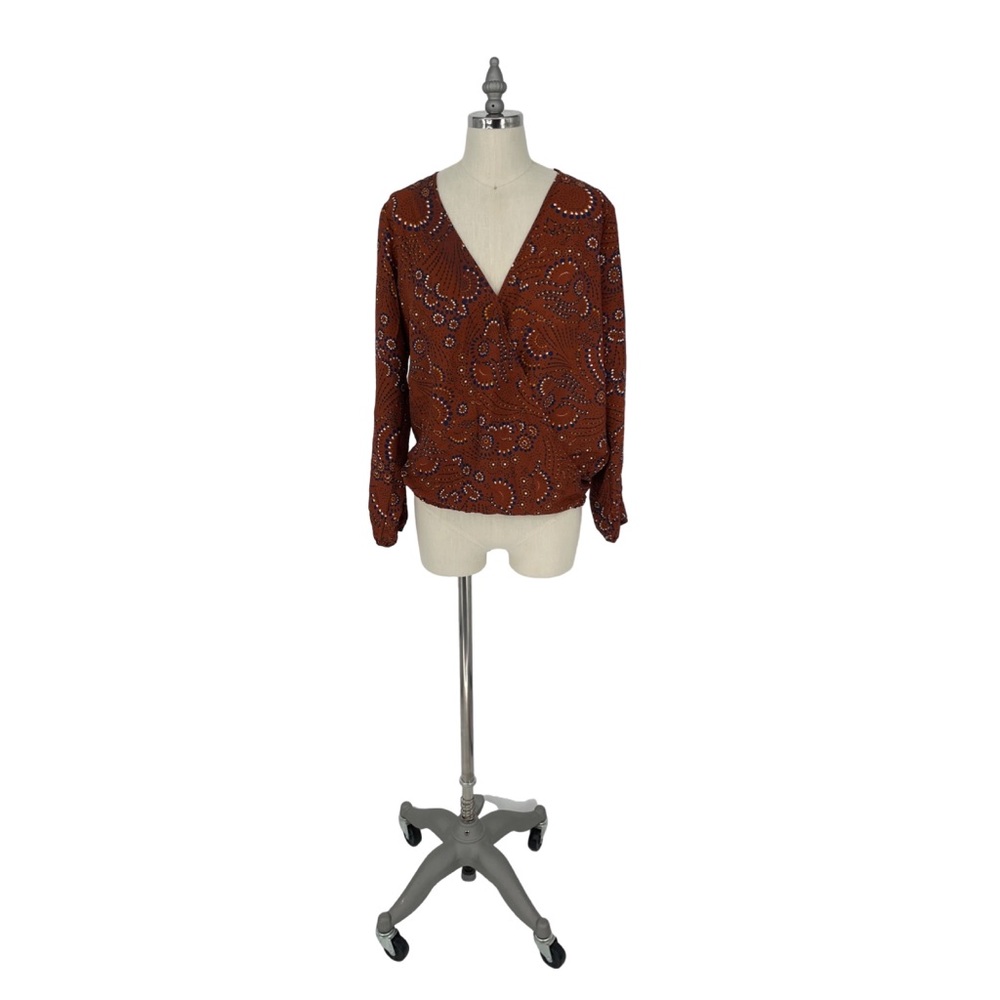 NWT Revolve Three Eighty Two Floral‎ Color Lyon Cold Shoulder Blouse XS $48